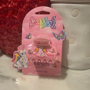Lisa Frank Pink Cloud Hair Clip with Rainbow Unicorn and Butterflies
